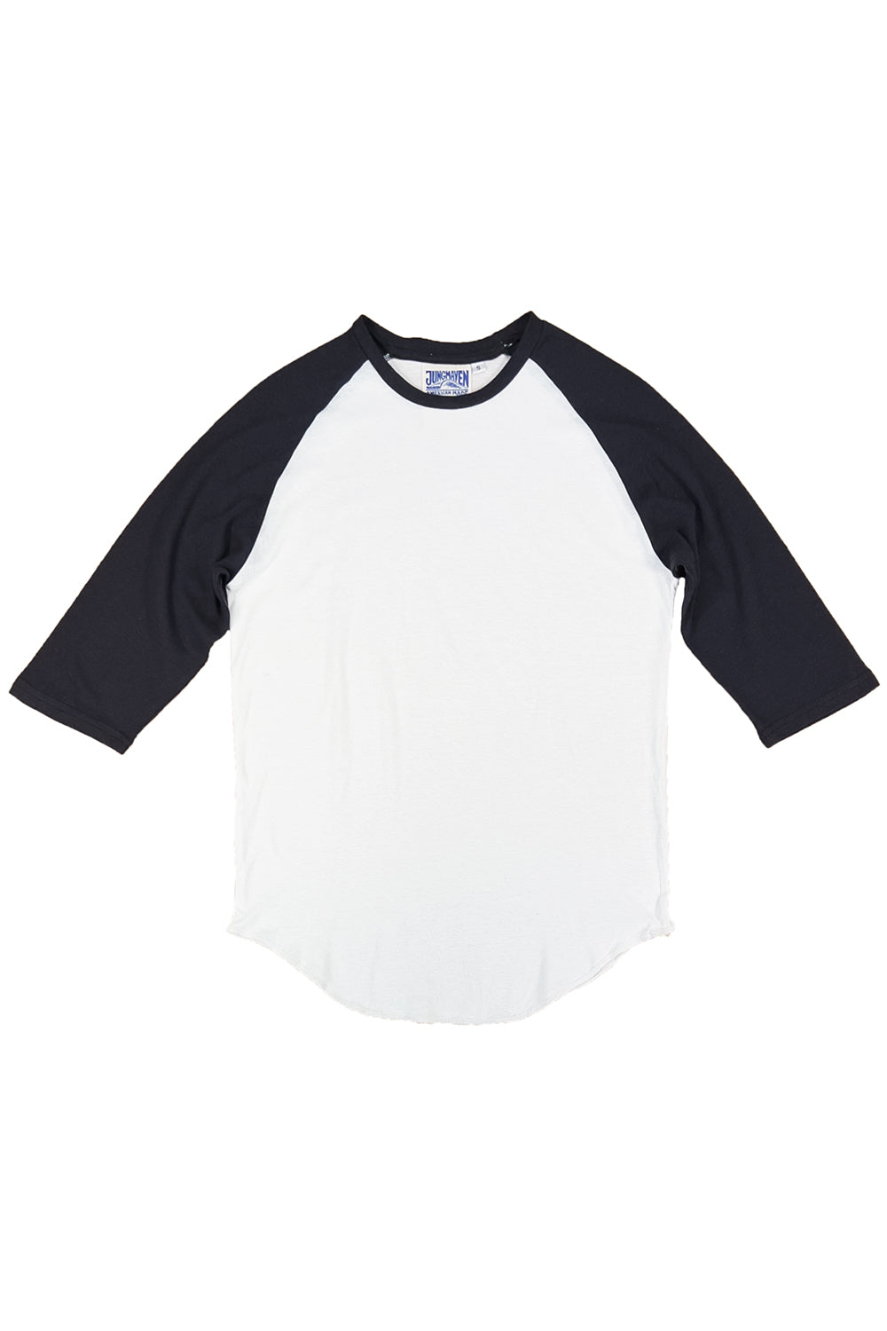 Stones 3/4 Sleeve Raglan | Jungmaven Hemp Clothing & Accessories / Color: Black Sleeve/White Body