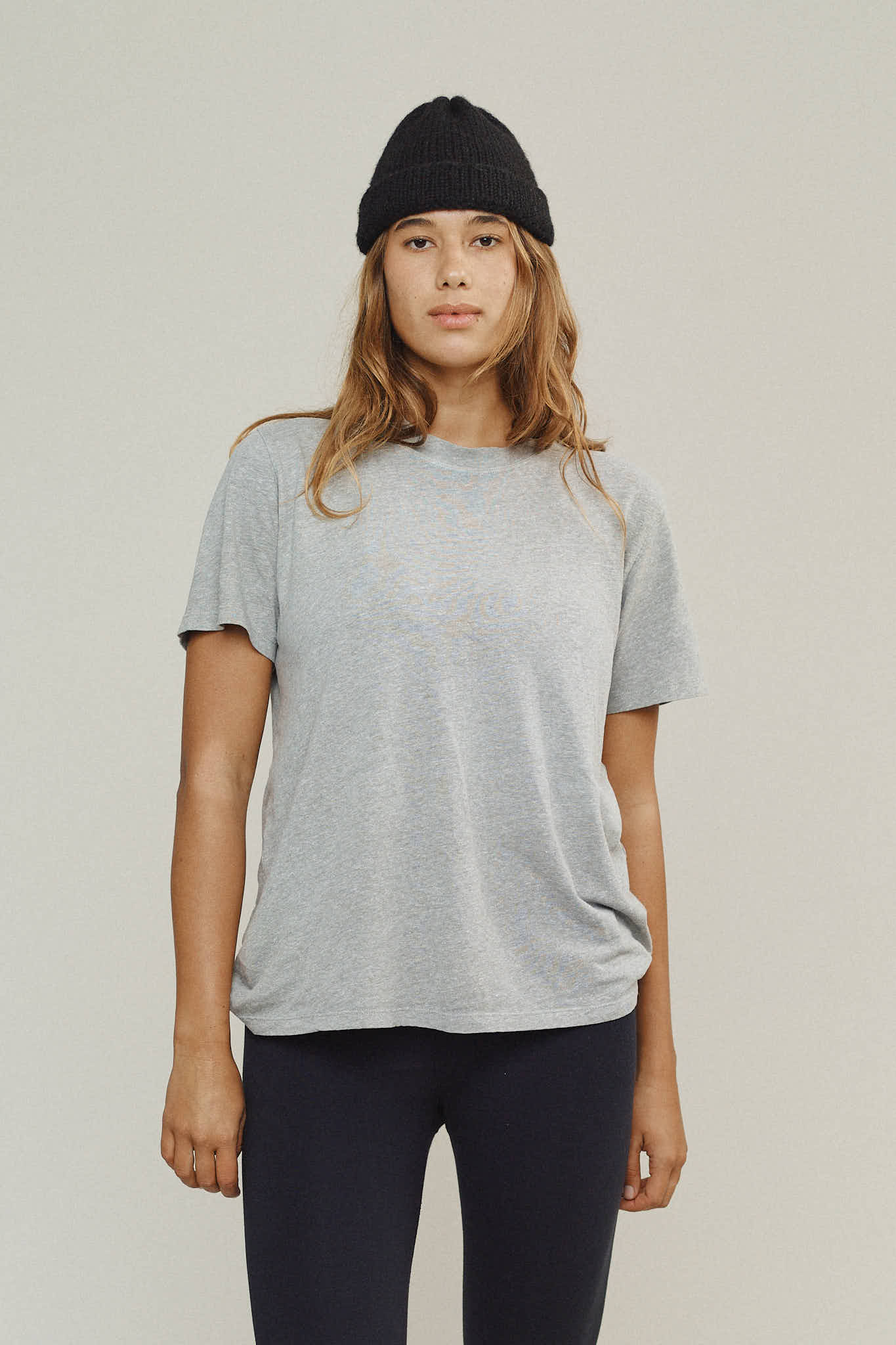 Heathered Jung Tee | Jungmaven Hemp Clothing & Accessories / model_desc: Maya is 5’10” wearing Medium