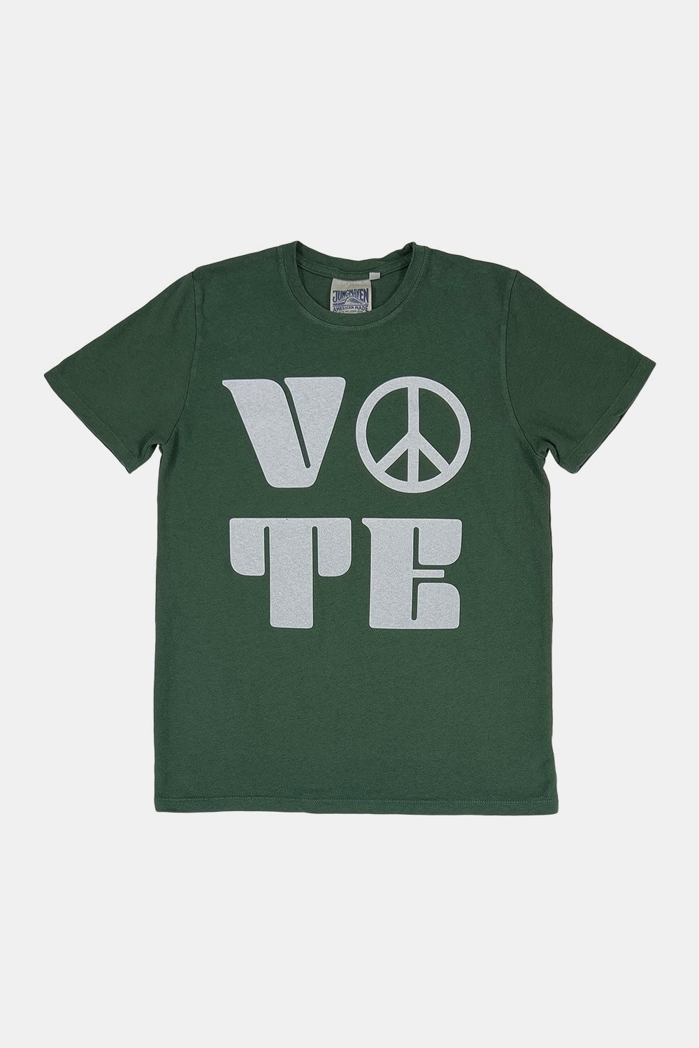 Vote Peace Baja Tee | Jungmaven Hemp Clothing & Accessories / Color: Hunter Green