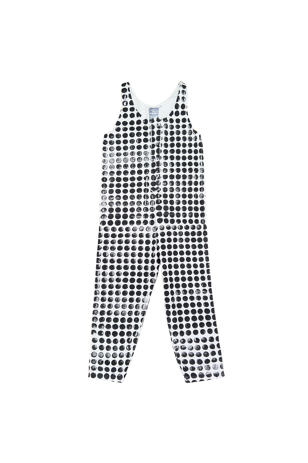 Polka Dot Button Front Jumper | Jungmaven Hemp Clothing & Accessories / Color: Black Dots On Washed White