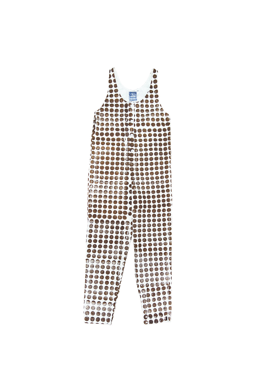 Polka Dot Button Front Jumper | Jungmaven Hemp Clothing & Accessories / Color:Coyote Dots on Washed White