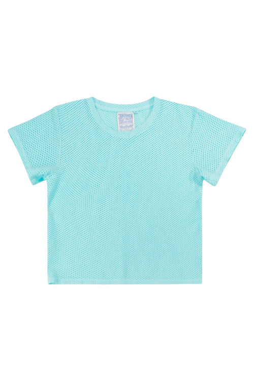 Carmen Mesh Cropped Tee - Sale Colors | Jungmaven Hemp Clothing & Accessories / Color: Oasis Blue