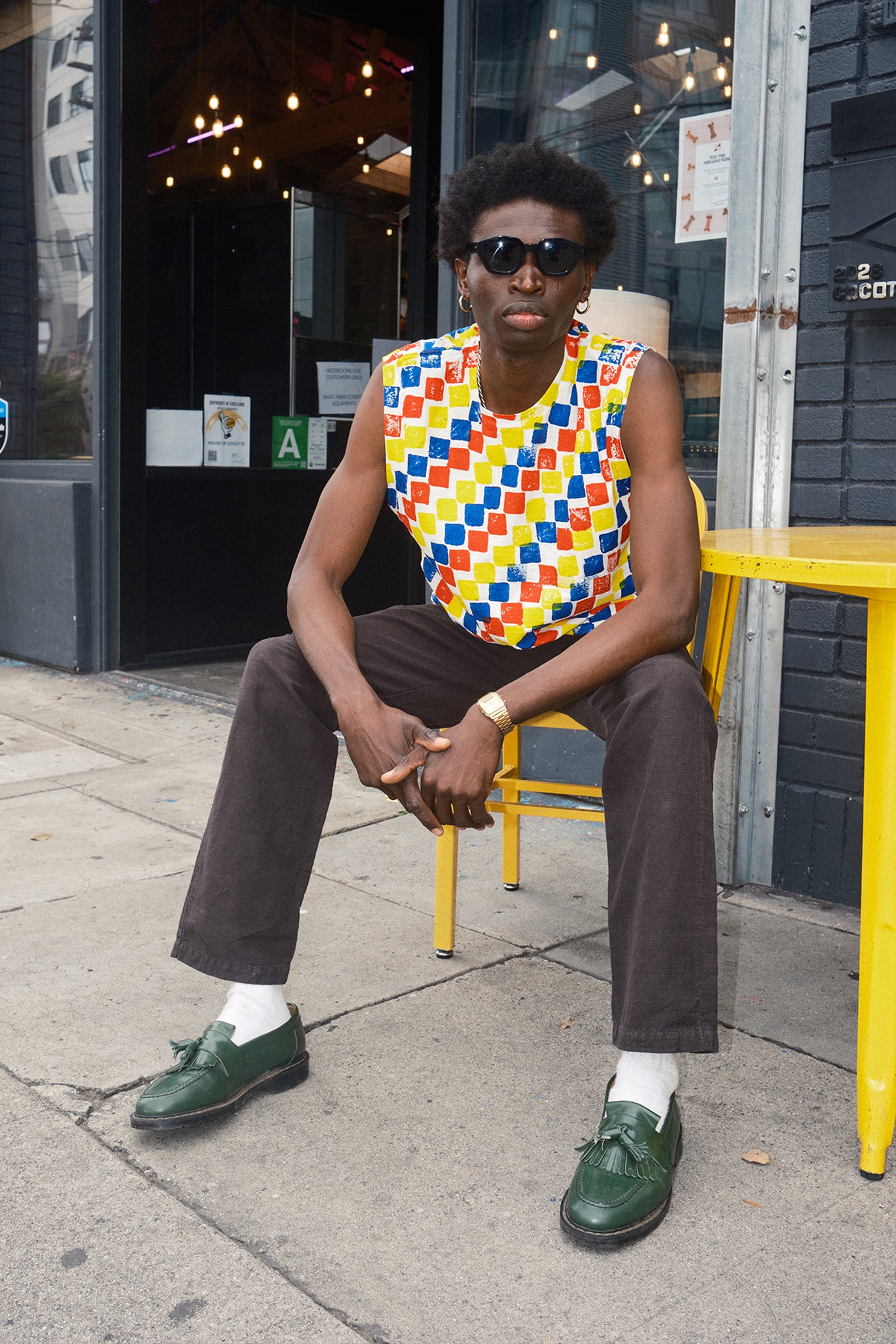 Checkerboard Malibu Muscle Tee | Jungmaven Hemp Clothing & Accessories / Color: