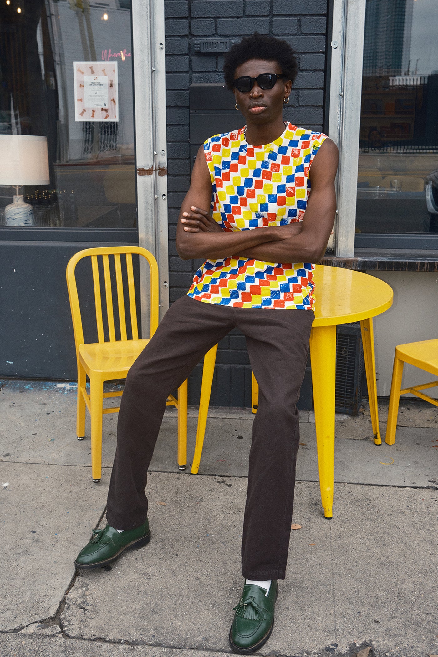 Checkerboard Malibu Muscle Tee | Jungmaven Hemp Clothing & Accessories / Color: