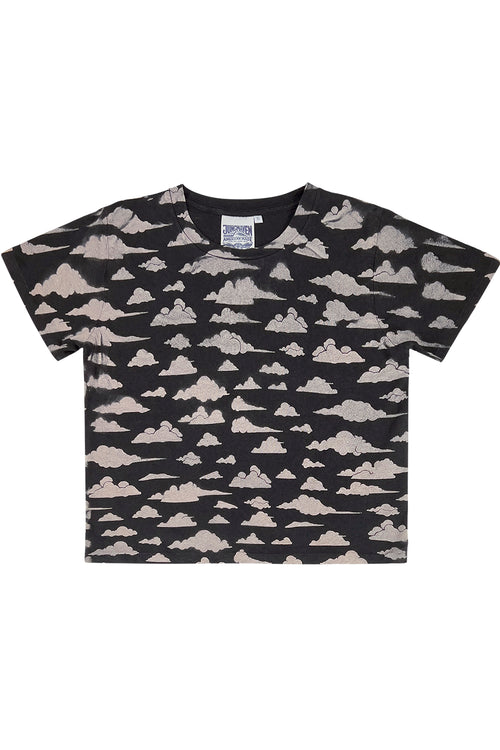 Clouds Cropped Lorel Tee | Jungmaven Hemp Clothing & Accessories / Color: Black