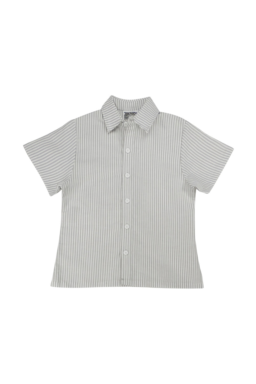 Faria Shirt | Jungmaven Hemp Clothing & Accessories / Color: Lt. Gray Stripe