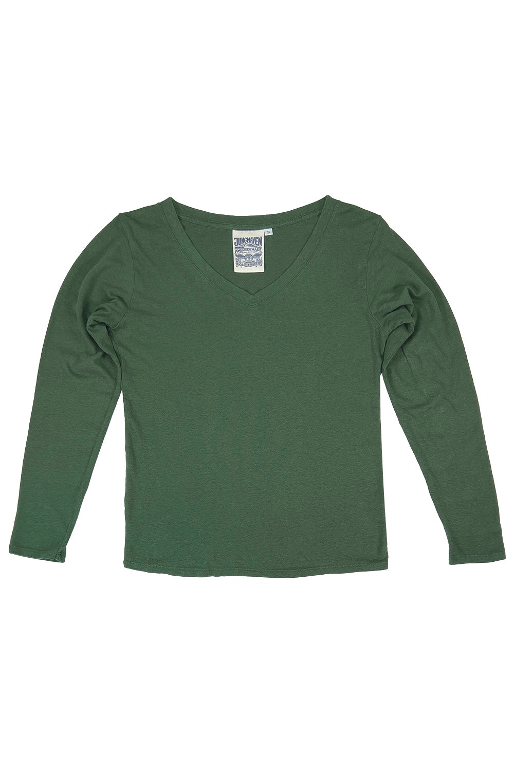 Finch Long Sleeve V-neck | Jungmaven Hemp Clothing & Accessories / Color: Hunter Green