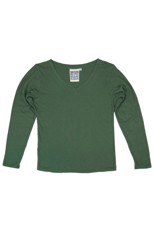Finch Long Sleeve V-neck - Sale Colors | Jungmaven Hemp Clothing & Accessories / Color: Hunter Green
