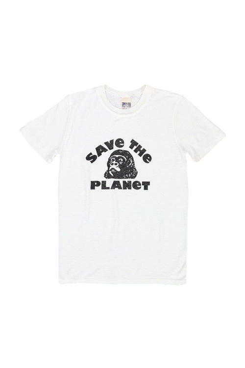 Save the Planet Grom Tee | Jungmaven Hemp Clothing & Accessories / Color: Washed White