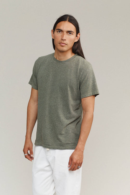 Heathered Jung Tee | Jungmaven Hemp Clothing & Accessories / model_desc: Fabian is 6’0” wearing Large