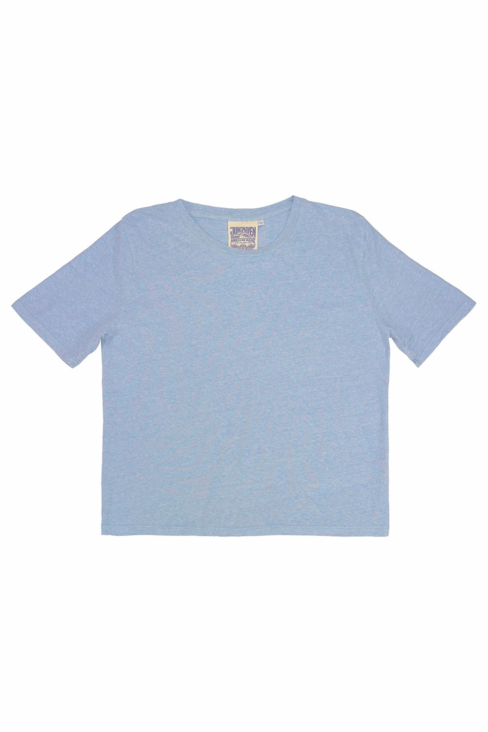 Heathered Silverlake Cropped Tee | Jungmaven Hemp Clothing & Accessories / Color: Coastal Blue