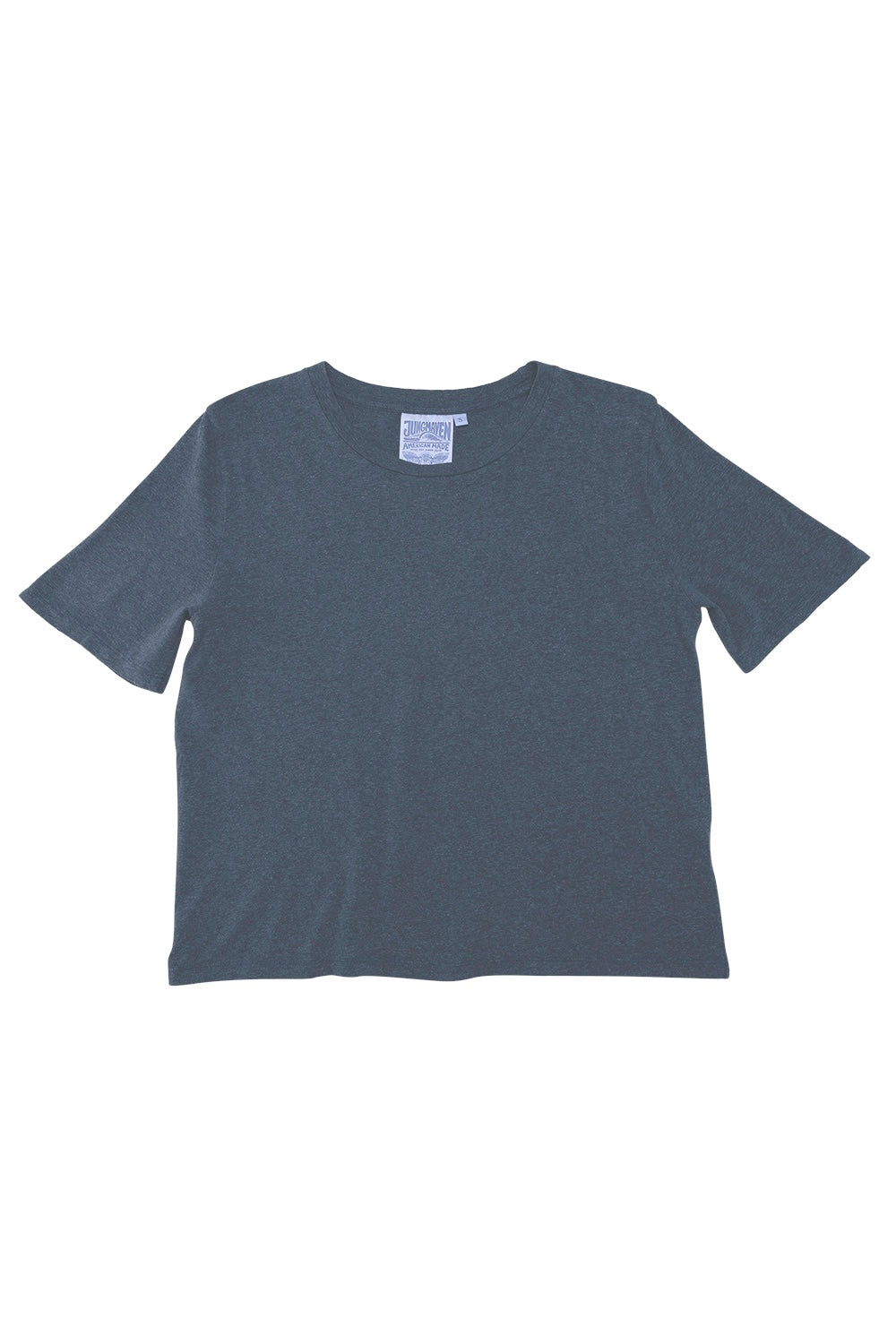 Heathered Silverlake Cropped Tee | Jungmaven Hemp Clothing & Accessories / Color: Navy