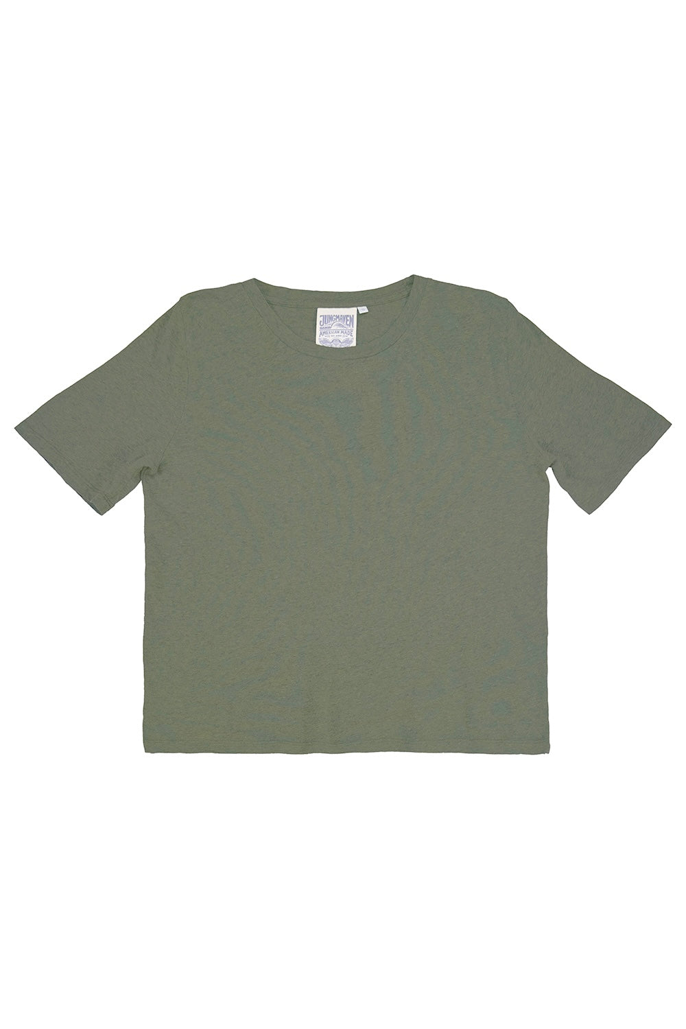 Heathered Silverlake Cropped Tee | Jungmaven Hemp Clothing & Accessories / Color: Olive Green