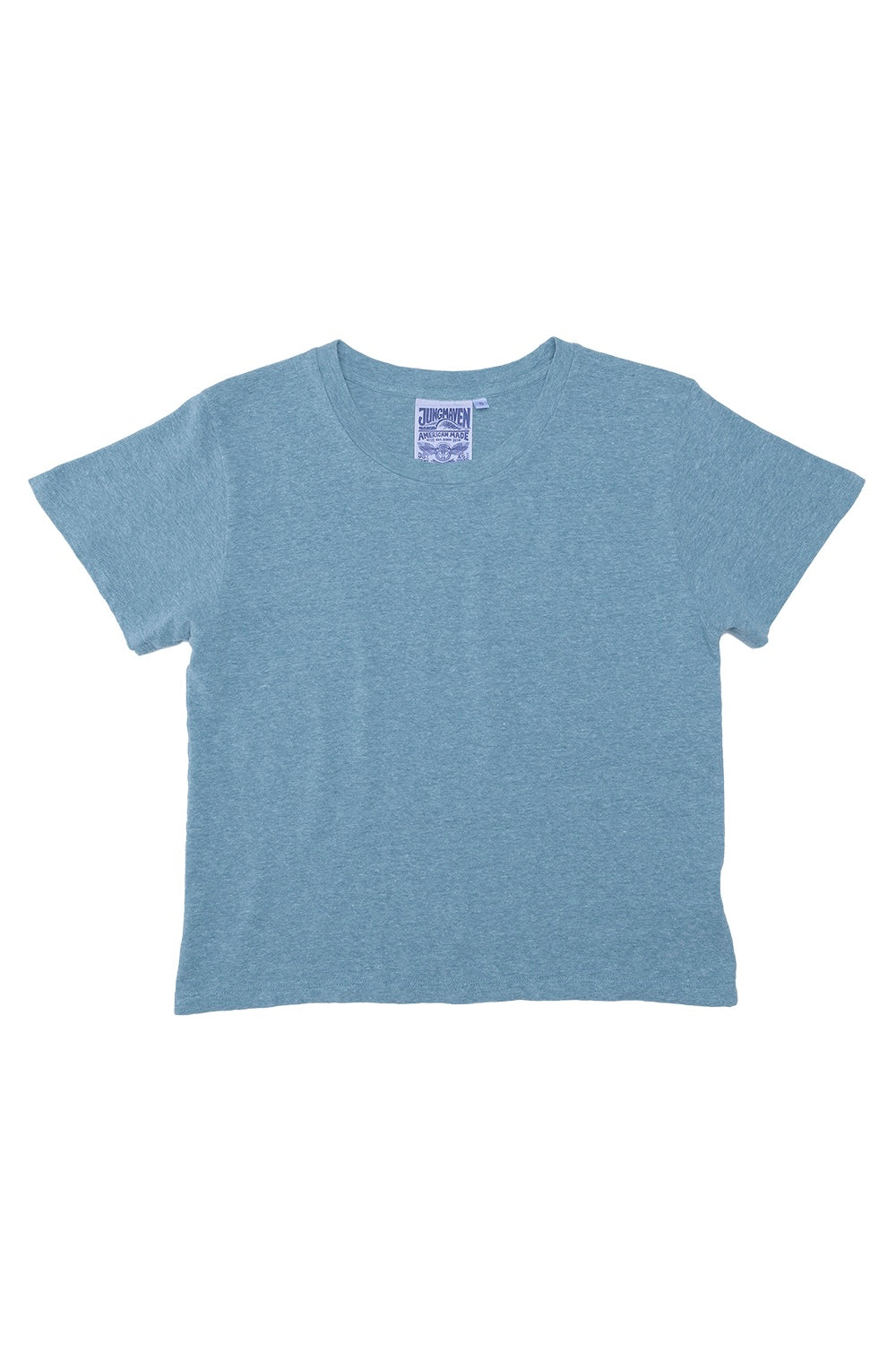 Heathered Cropped Lorel Tee | Jungmaven Hemp Clothing & Accessories / Color: Blue Heaven