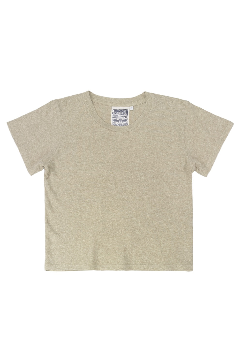 Heathered Cropped Lorel Tee | Jungmaven Hemp Clothing & Accessories / Color: Desert Khaki