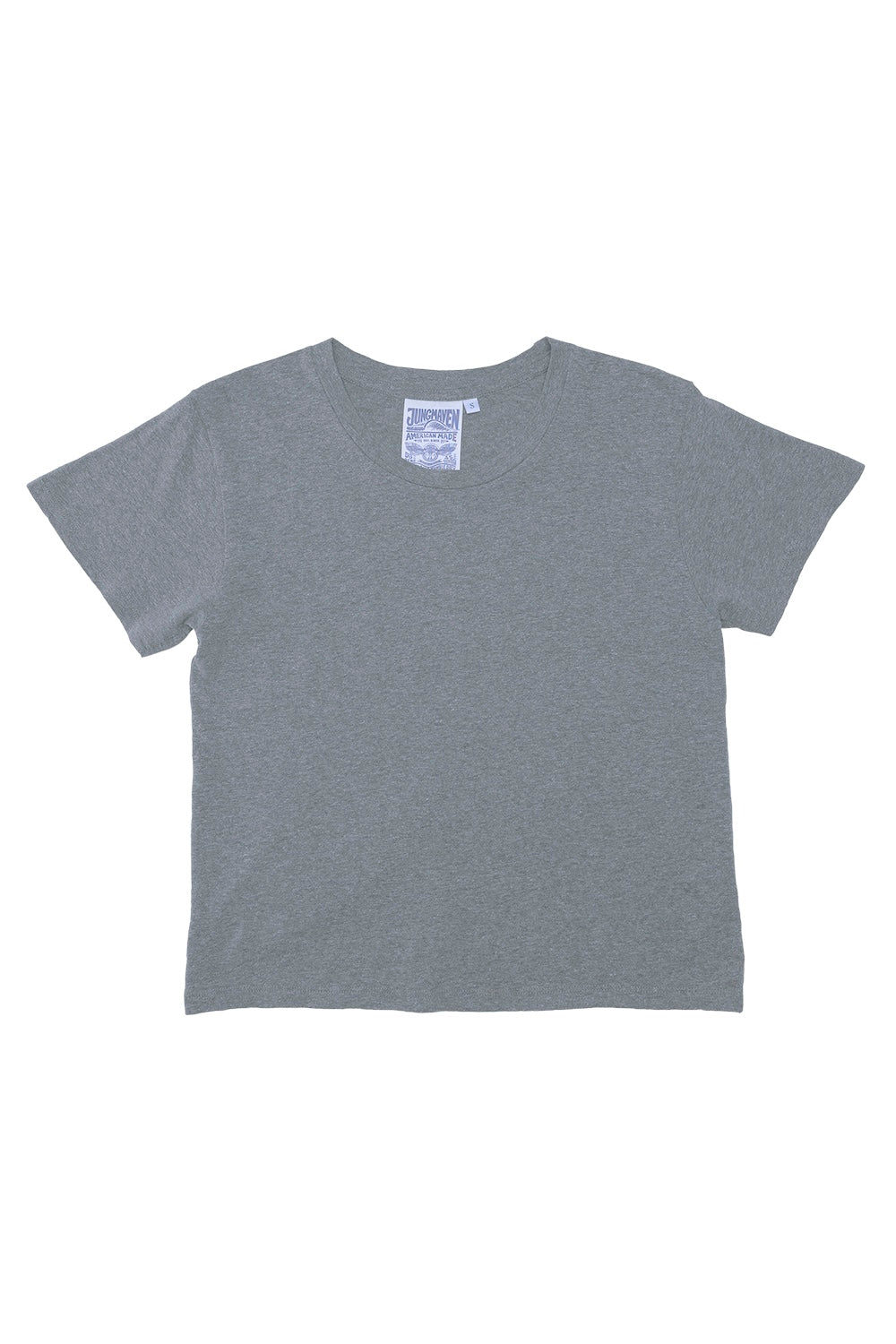 Heathered Cropped Lorel Tee | Jungmaven Hemp Clothing & Accessories / Color: Diesel Gray