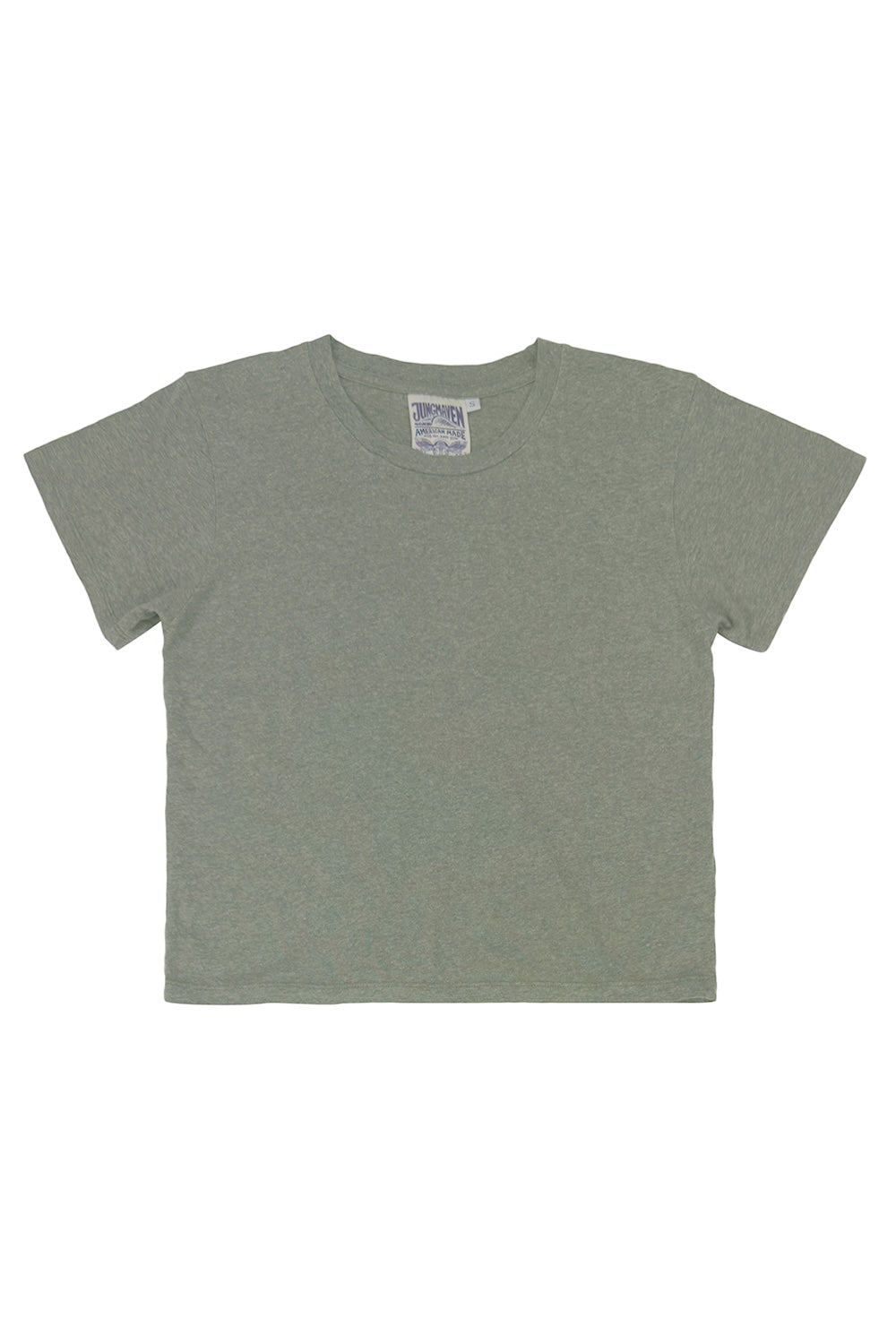 Heathered Cropped Lorel Tee | Jungmaven Hemp Clothing & Accessories / Color: Olive Green