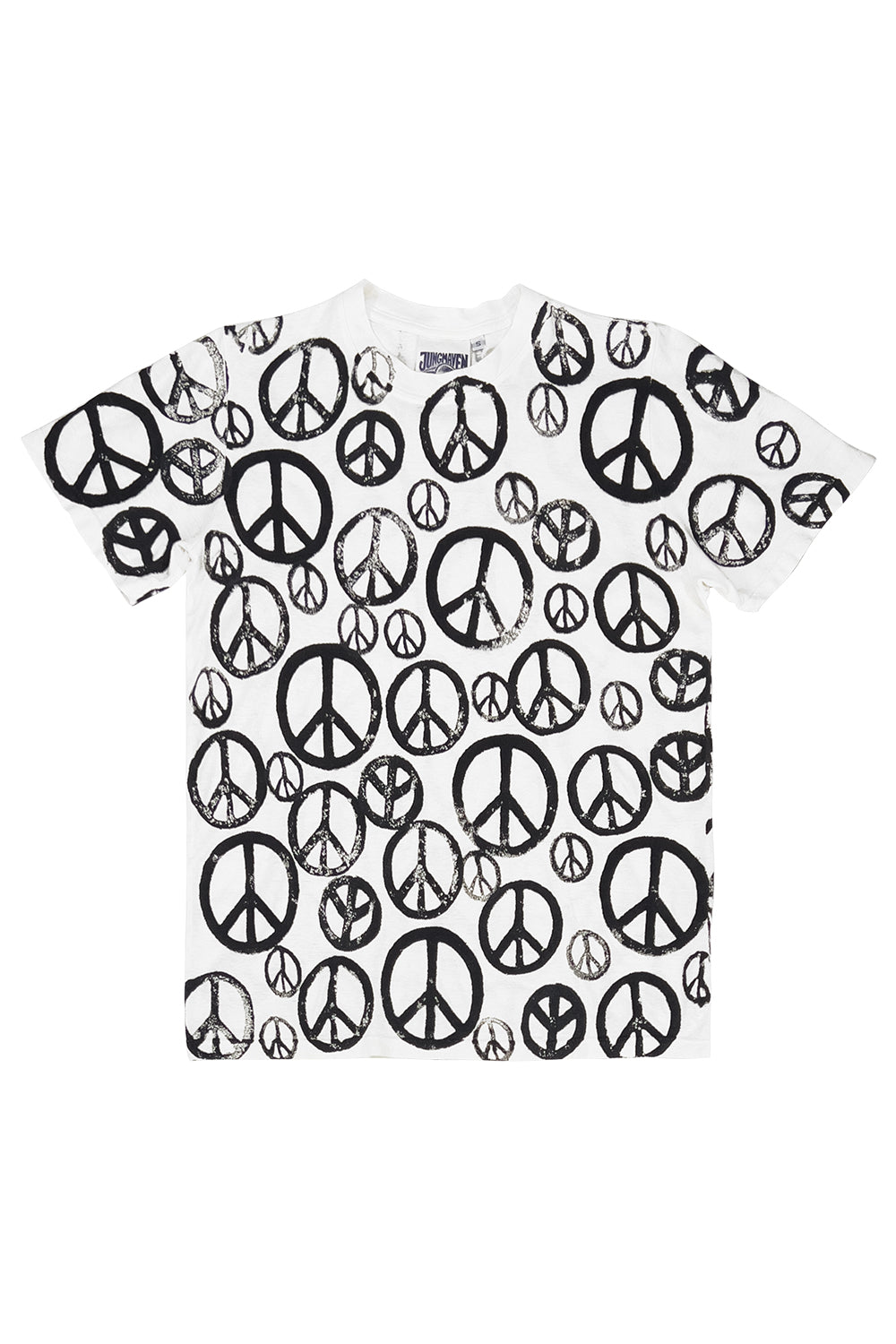 Peace Signs Jung Tee | Jungmaven Hemp Clothing & Accessories / Color:Washed White