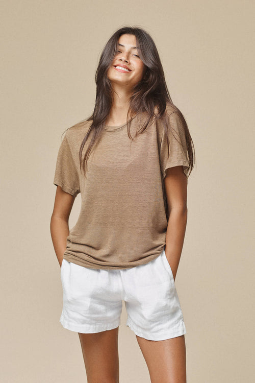 Madison 100% Hemp Tee | Jungmaven Hemp Clothing & Accessories / model_desc: Meeya is  5’6” wearing XS