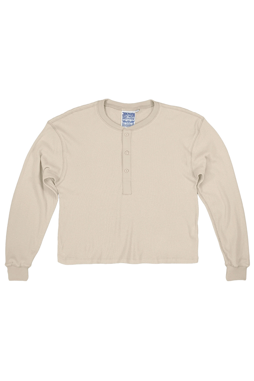 Mesa Cropped Thermal Henley | Jungmaven Hemp Clothing & Accessories / Color:Canvas