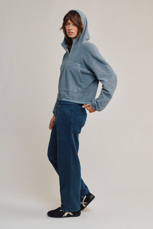 Heathered Osprey Cropped Sweatshirt | Jungmaven Hemp Clothing & Accessories / Color: