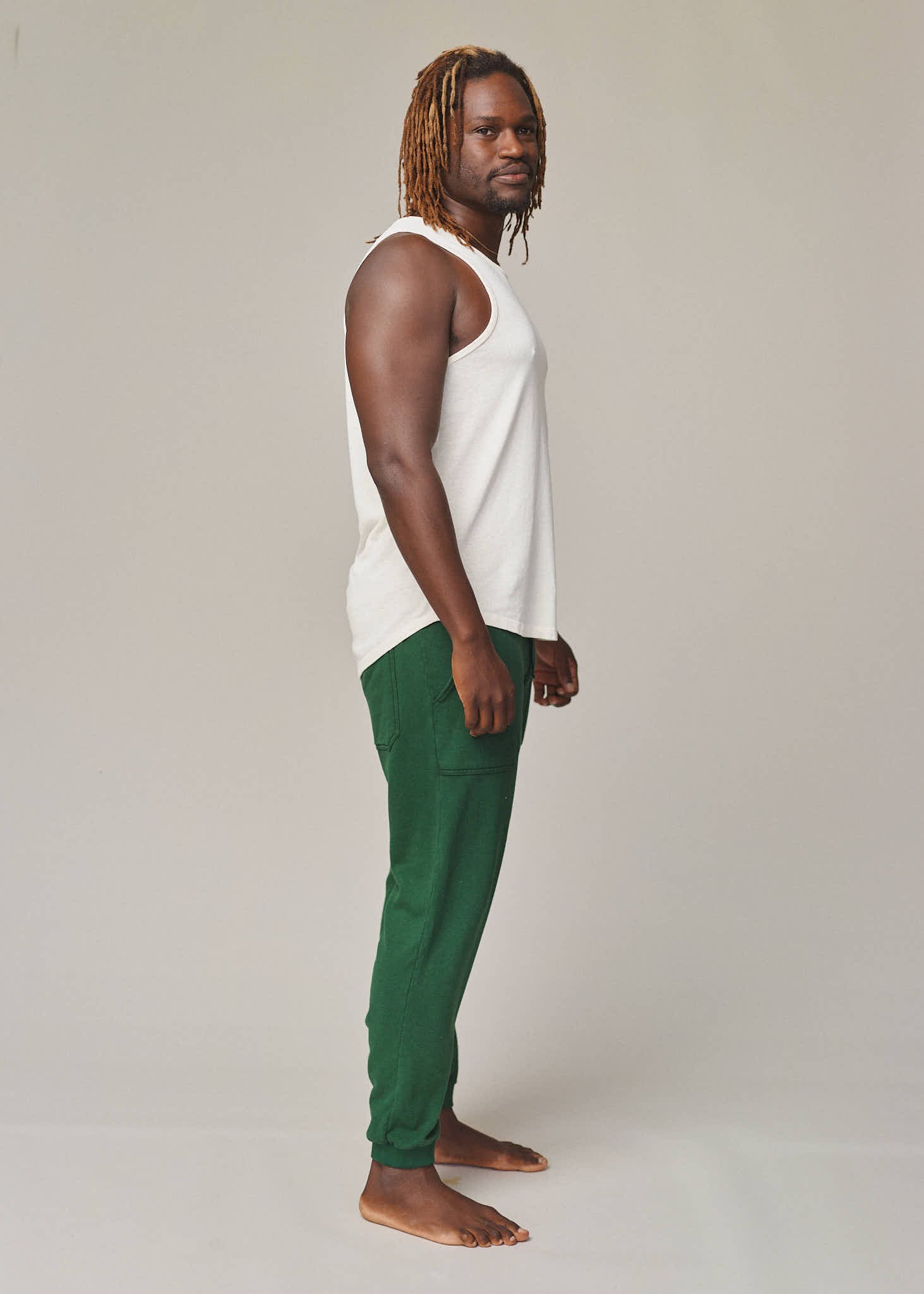 Rockaway Sweatpant | Jungmaven Hemp Clothing & Accessories / model_desc: Sesie is 6’2” wearing Large