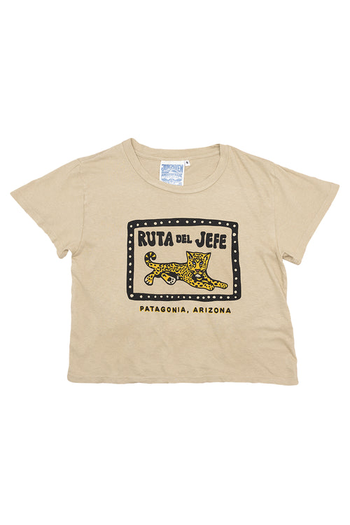 Ruta Del Jefe Cropped Ojai Tee | Jungmaven Hemp Clothing & Accessories / Color: Desert Khaki