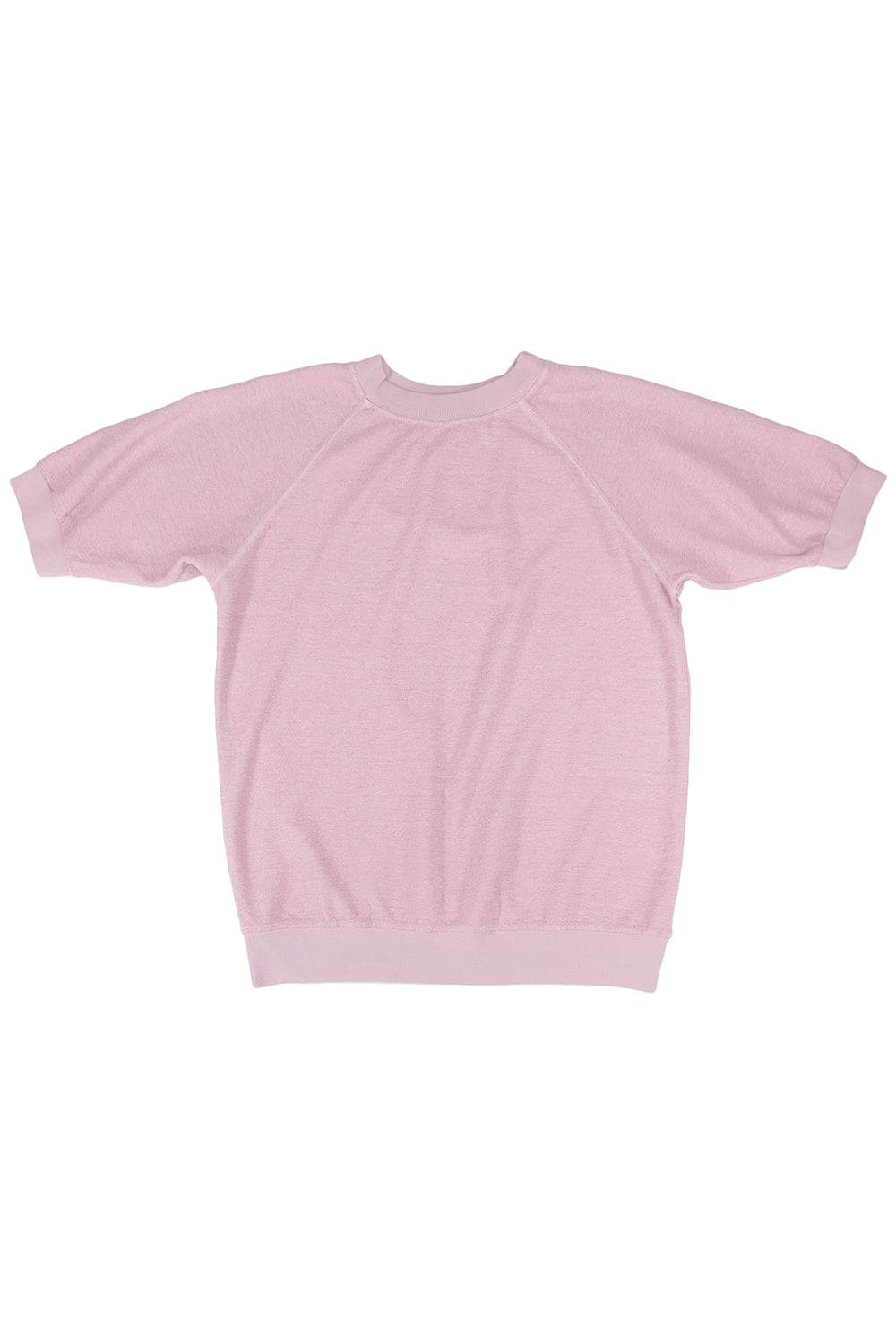 Short Sleeve Raglan Sherpa Sweatshirt | Jungmaven Hemp Clothing & Accessories / Color: Rose Quartz