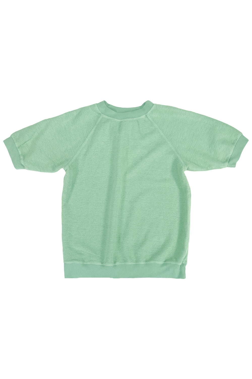 Short Sleeve Raglan Sherpa Sweatshirt | Jungmaven Hemp Clothing & Accessories / Color: Sage Green