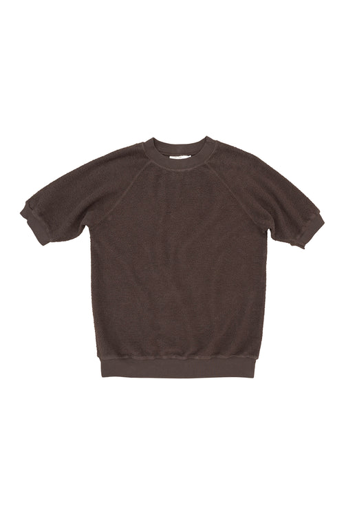 Short Sleeve Raglan Sherpa Sweatshirt | Jungmaven Hemp Clothing & Accessories / Color: Coffee Bean