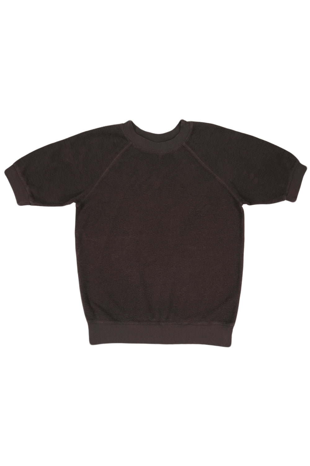 Short Sleeve Raglan Sherpa Sweatshirt | Jungmaven Hemp Clothing & Accessories / Color: Coffee Bean