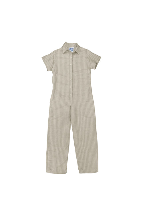Porto Stillwater Pant Romper | Jungmaven Hemp Clothing & Accessories / Color: Beige Stripe