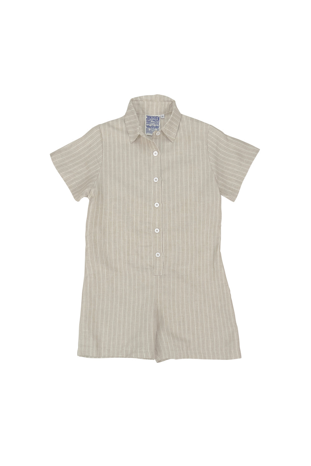Porto Stillwater Short Romper | Jungmaven Hemp Clothing & Accessories / Color: Beige Stripe