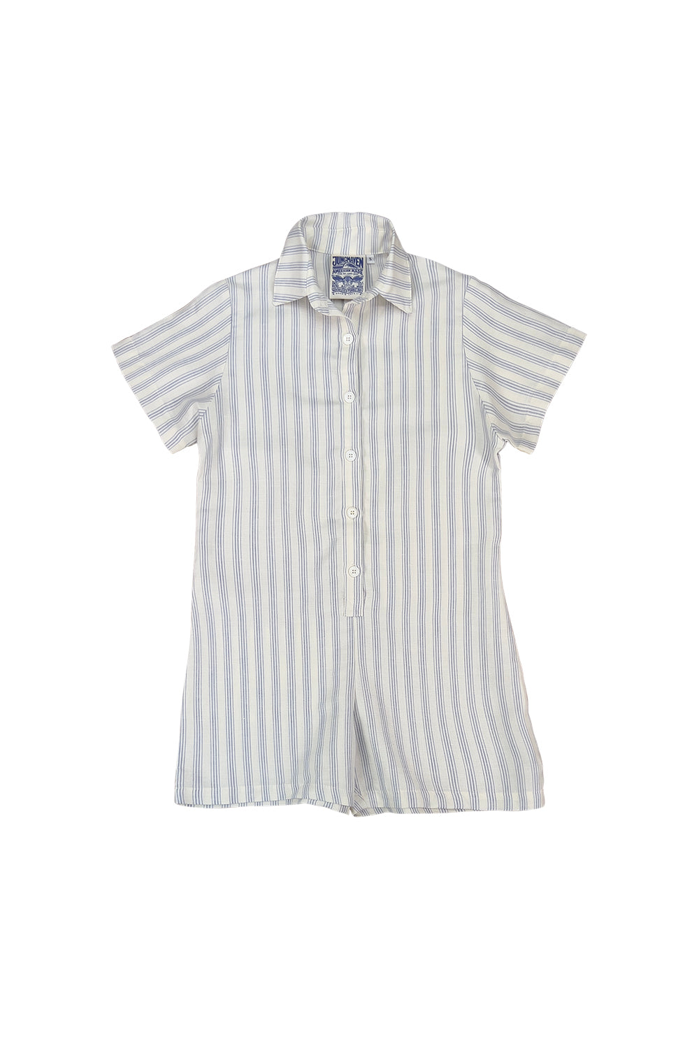 Porto Stillwater Short Romper | Jungmaven Hemp Clothing & Accessories / Color: Blue Stripe