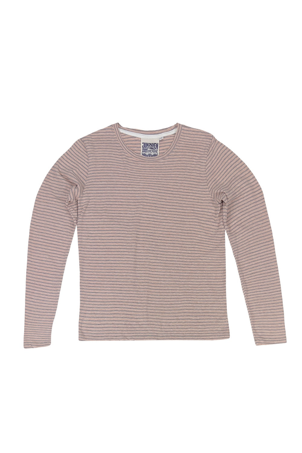 Stripe Encanto Long Sleeve Tee | Jungmaven Hemp Clothing & Accessories / Color:  Pink/Blue/Canvas Thin Stripe