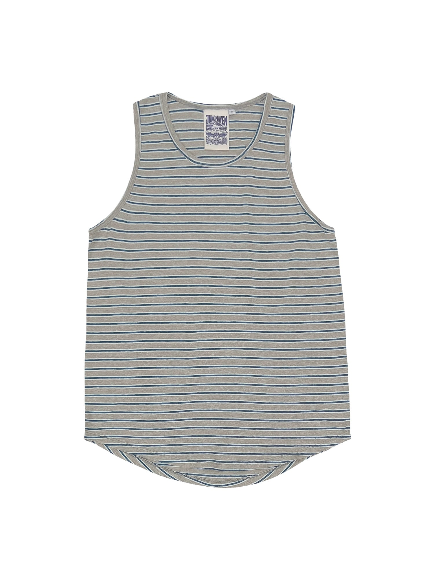 Stripe Tank Top | Jungmaven Hemp Clothing & Accessories / Color:Teal/White/ Gray Stripe