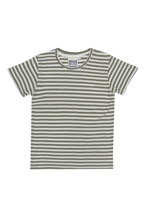 Stripe Lorel Tee | Jungmaven Hemp Clothing & Accessories / Color: Olive/White Stripe