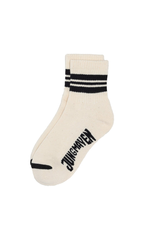 Town and Country Ankle Socks | Jungmaven Hemp Clothing & Accessories / Color: Black Stripes on White