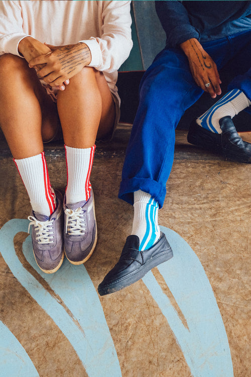 Vertical Stripe Socks by American Trench | USA Made | Jungmaven Hemp Clothing & Accessories / Color: