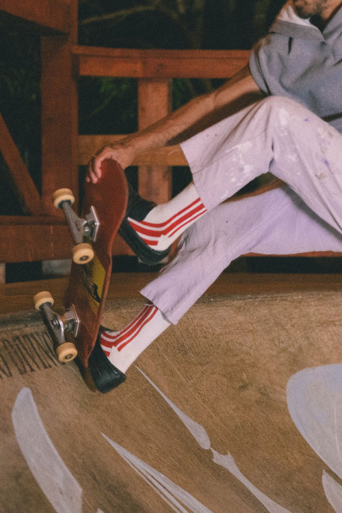 Vertical Stripe Socks by American Trench | USA Made | Jungmaven Hemp Clothing & Accessories / Color: