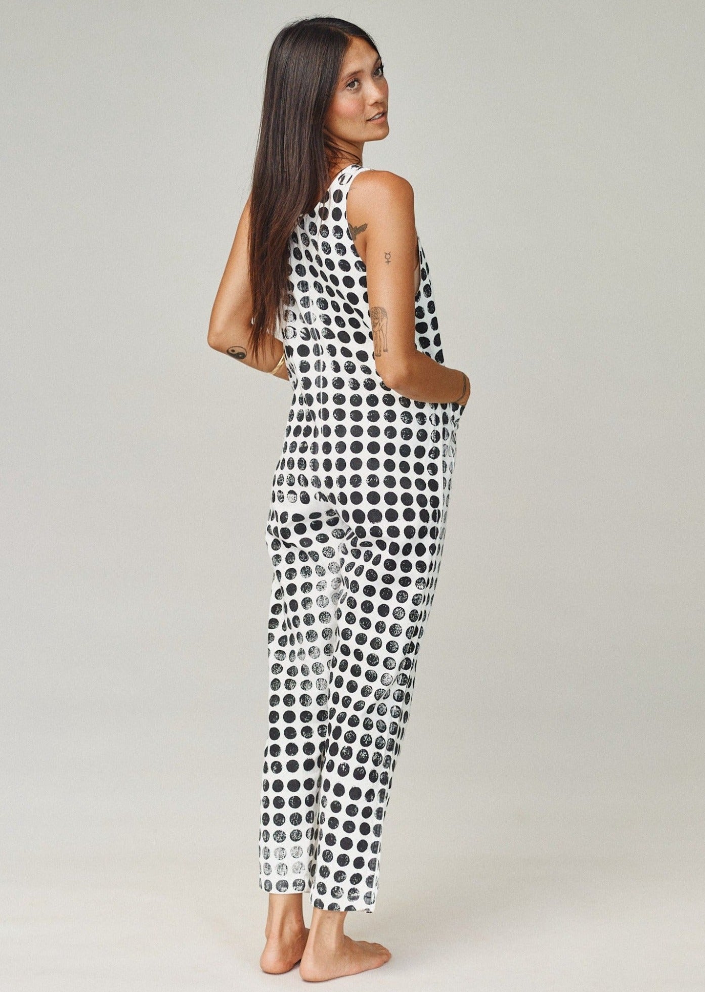 Polka Dot Button Front Jumper | Jungmaven Hemp Clothing & Accessories