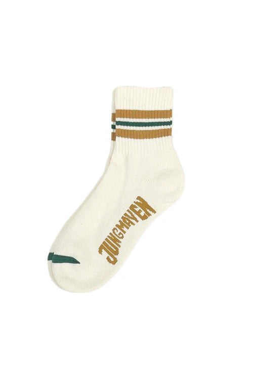 Town and Country Ankle Socks | Jungmaven Hemp Clothing & Accessories / Color: Ivy Green/Mango Mojito 3 Stripe