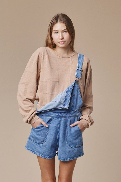 Alma Overall Denim Shorts | Jungmaven Hemp Clothing & Accessories / Color: