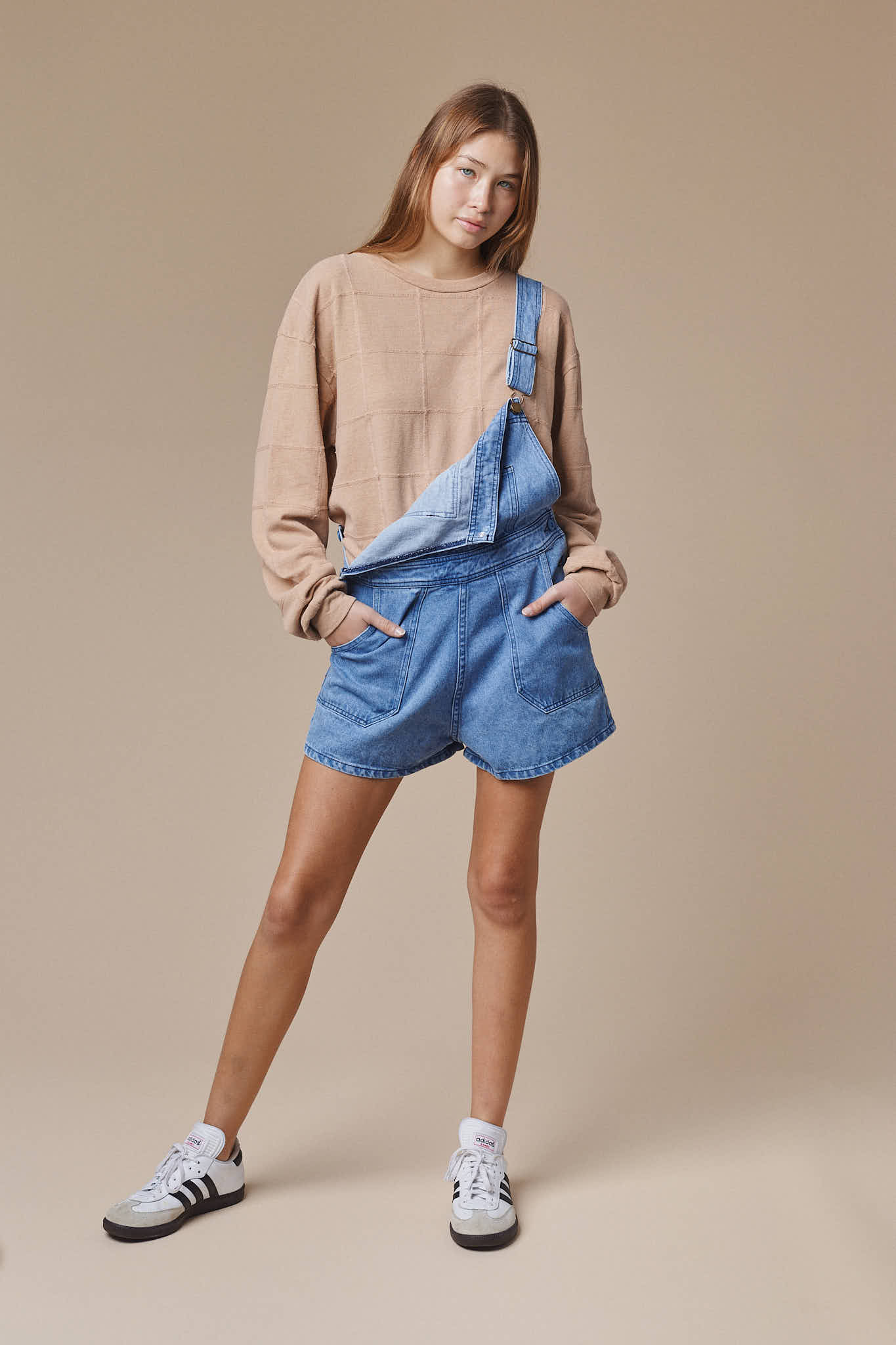 Alma Overall Denim Shorts | Jungmaven Hemp Clothing & Accessories / Color: