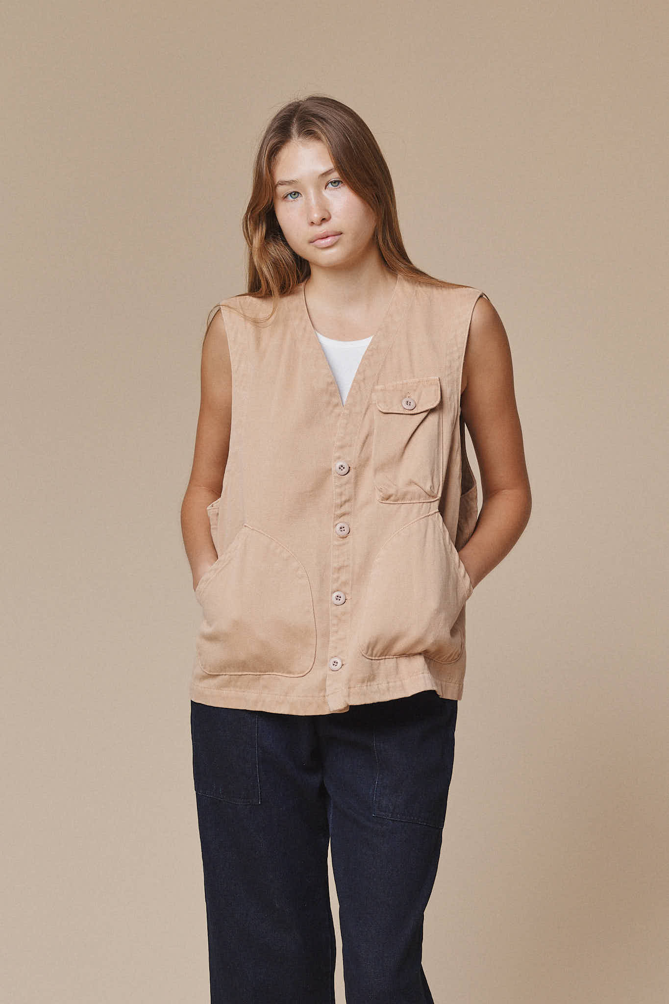 Falcon Vest | Jungmaven Hemp Clothing & Accessories / model_desc: Katriel is 5’9” wearing M