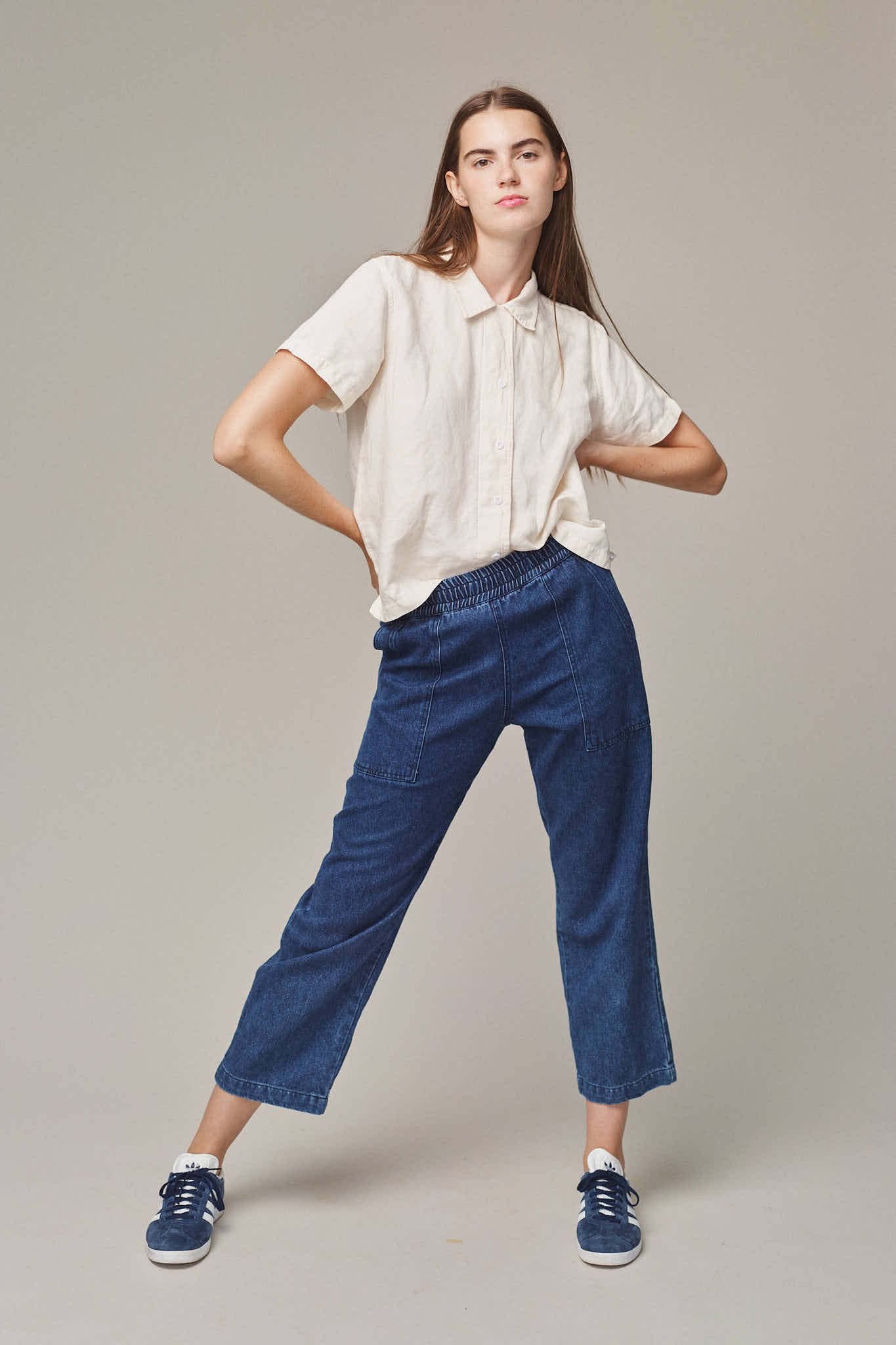 Womens By The Ocean Cropped Cotton Trousers