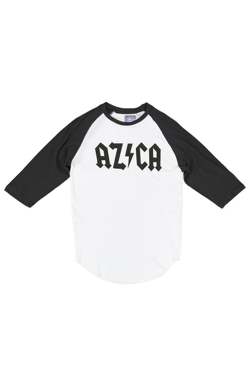 AZ/CA Stones 3/4 Sleeve Raglan | Jungmaven Hemp Clothing & Accessories / Color: Black Sleeve/White Body