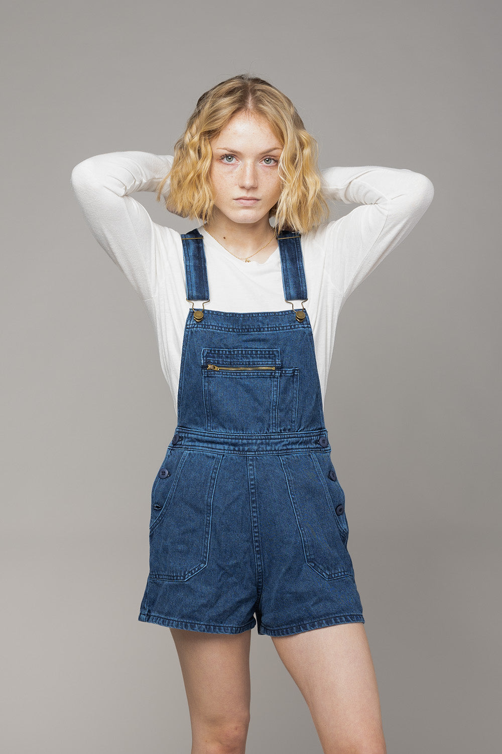 Alma Overall Denim Shorts | Jungmaven Hemp Clothing & Accessories