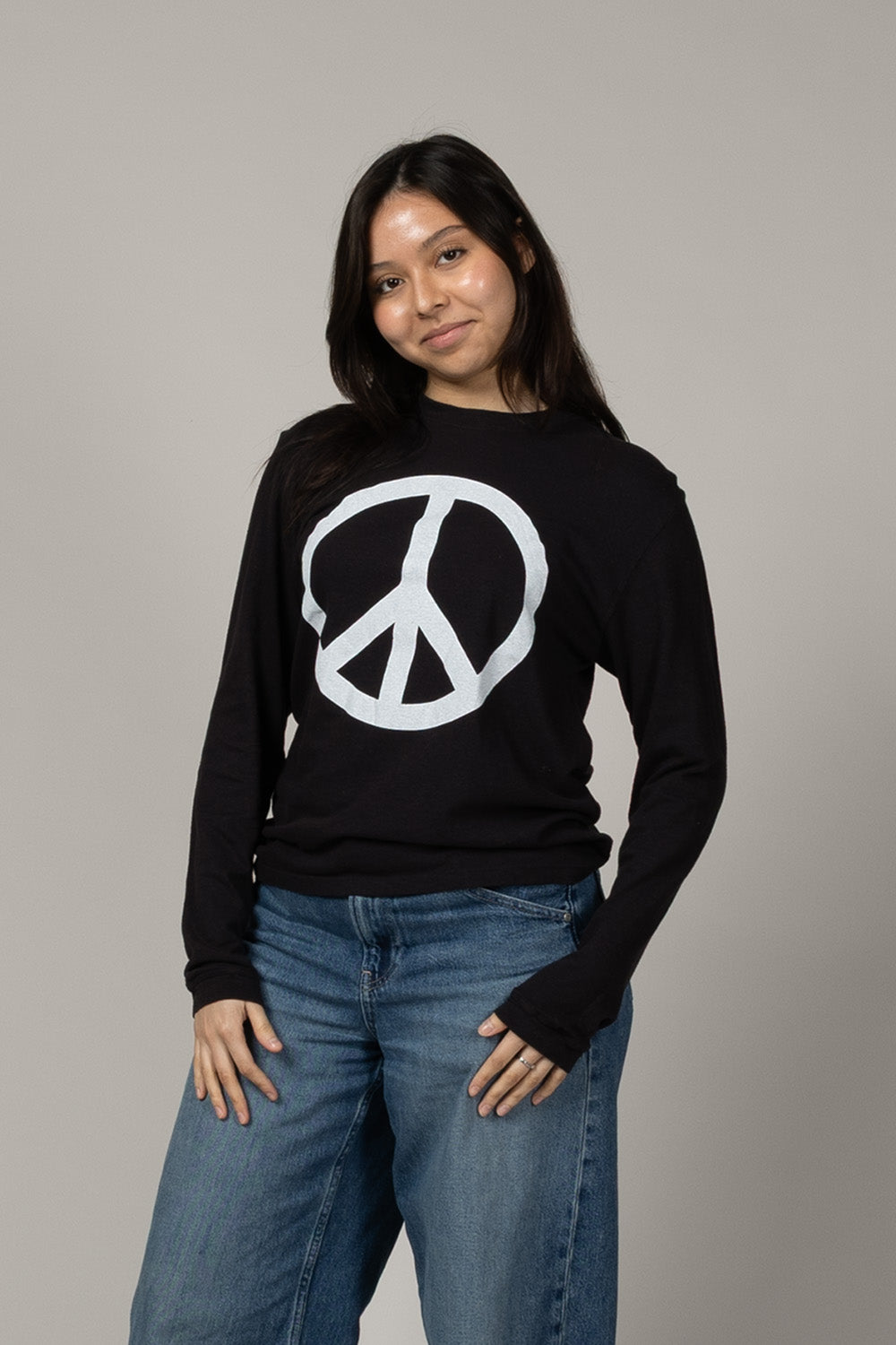 ガ*ム様 AFB WORLD PEACE Vネック長袖Tシャツ 値下げー！！！！ Peace Jung Long Sleeve Tee | Jungmaven Hemp Clothing & Accessories
