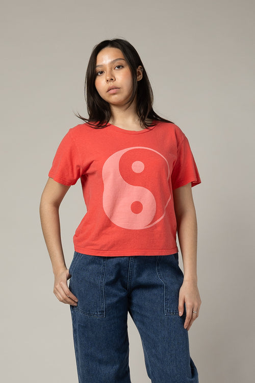 Yin Yang Cropped Lorel Tee | Jungmaven Hemp Clothing & Accessories / Color: